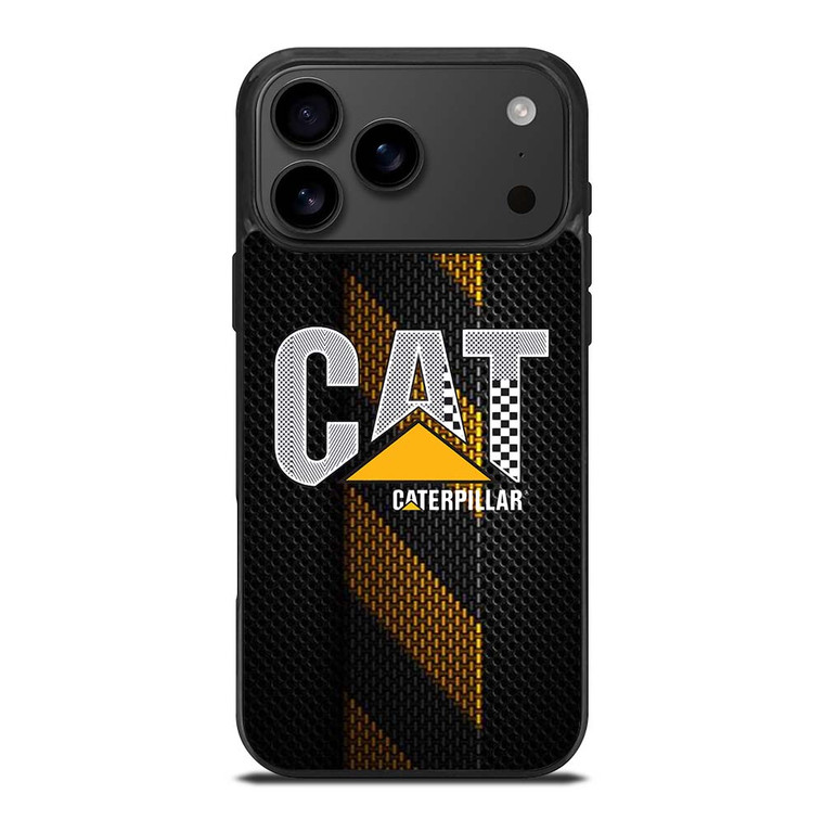 CATERPILLAR TRACTOR LOGO YELLOW METAL TRIPE iPhone 17 Pro Max Case Cover