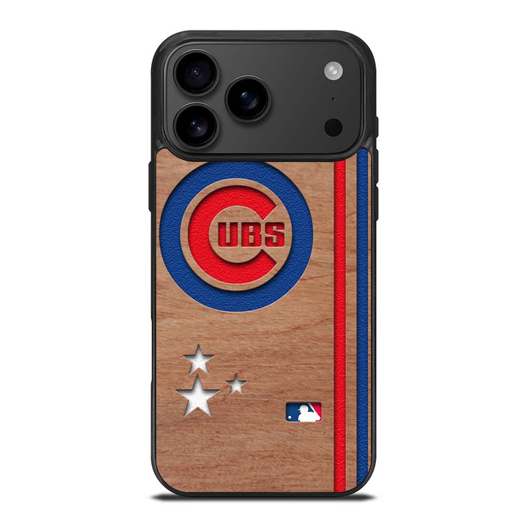 CHICAGO CUBS UBS MLB WOODEN LOGO iPhone 17 Pro Max Case Cover