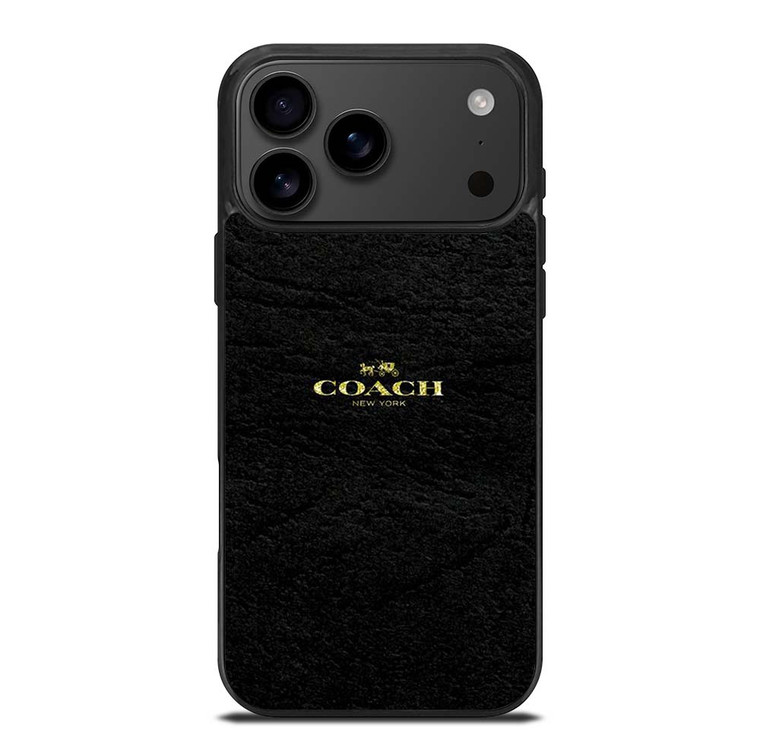 COACH NEW YORK BLACK LEATHER iPhone 17 Pro Max Case Cover