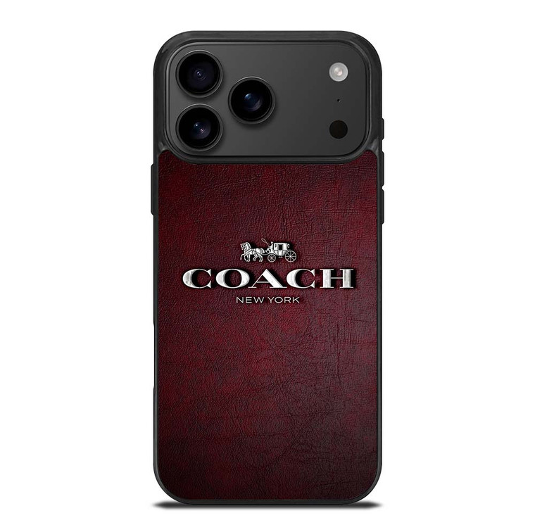 COACH NEW YORK LOGO LEATHER iPhone 17 Pro Max Case Cover