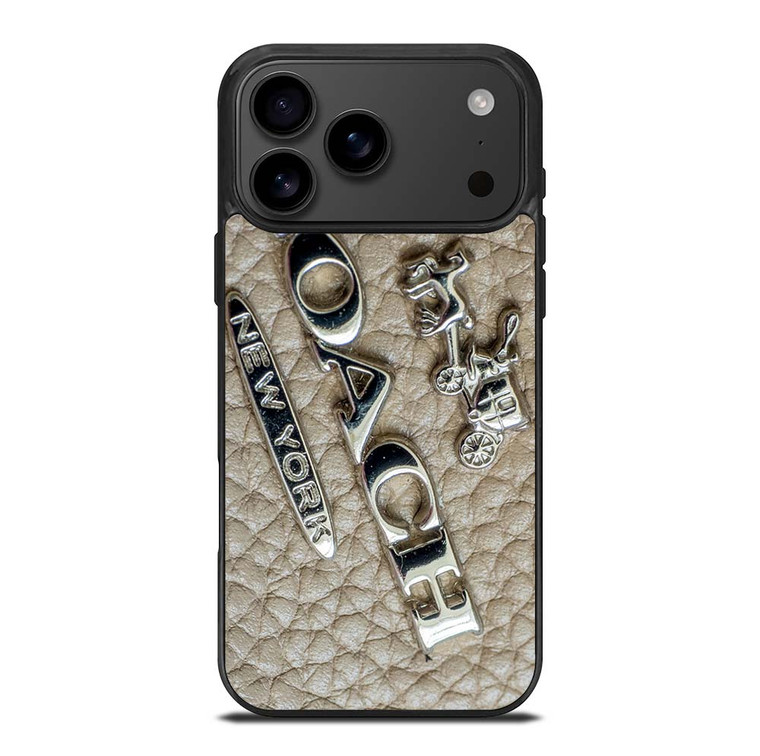 COACH NEW YORK LOGO ON LEATHER iPhone 17 Pro Max Case Cover