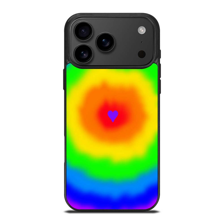 LOVE RAINBOW TIE DYE PATTERN iPhone 17 Pro Max Case Cover