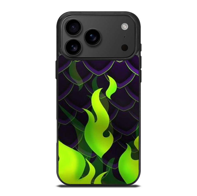 MALEFICENT GREEN FLAMES PATTERN iPhone 17 Pro Max Case Cover