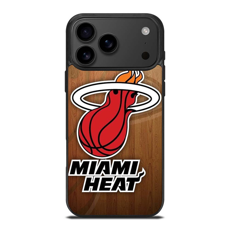 MIAMI HEAT WOODEN LOGO NBA iPhone 17 Pro Max Case Cover
