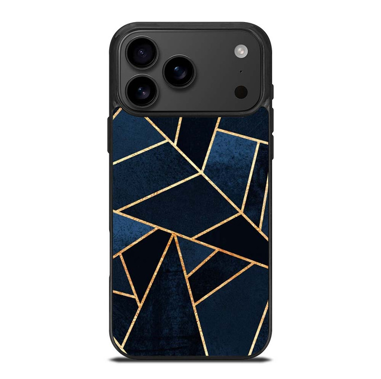 NAVY STONE CERAMIC ABSTRACT iPhone 17 Pro Max Case Cover