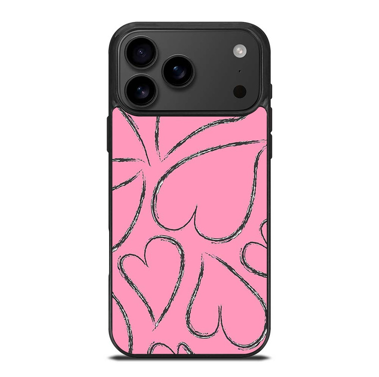 PINK LOVE BRUSHES PATTERN iPhone 17 Pro Max Case Cover