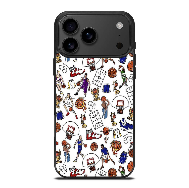PLAYFUL BASKETBALL DOODLE ART iPhone 17 Pro Max Case Cover