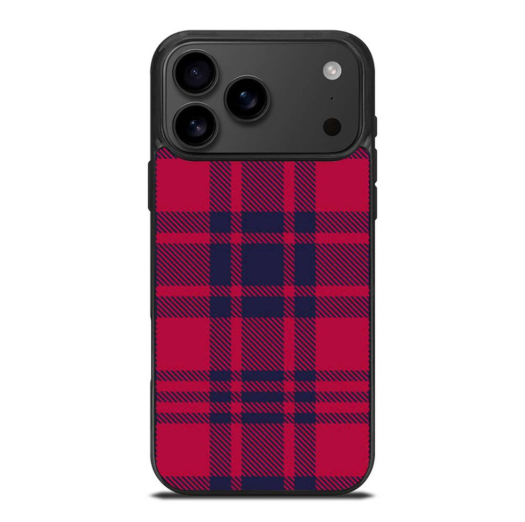 RED BLUE TARTAN PLAID PATTERN iPhone 17 Pro Max Case Cover