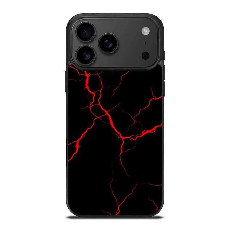 RED NEON LIGHTNING PATTERN iPhone 17 Pro Max Case Cover
