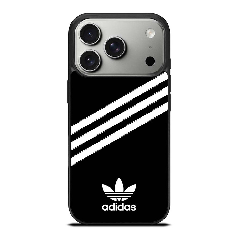 ADIDAS ORIGINALS STRIPES BLACK WHITE iPhone 17 Pro Case Cover