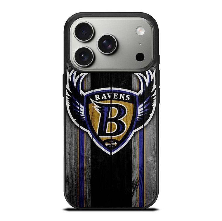 BALTIMORE RAVENS WOODEN LOGO iPhone 17 Pro Case Cover
