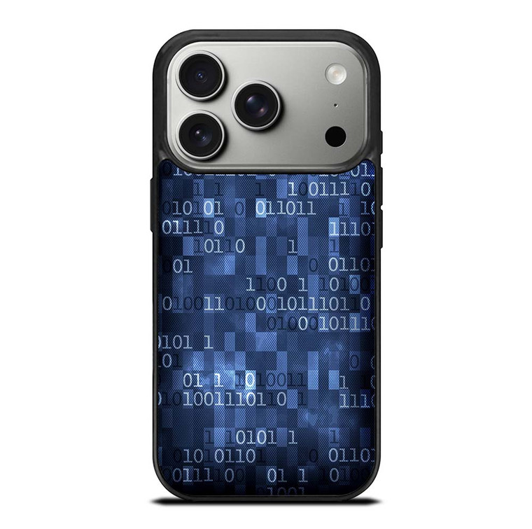 BLUE STYLISH BINARY CODE iPhone 17 Pro Case Cover