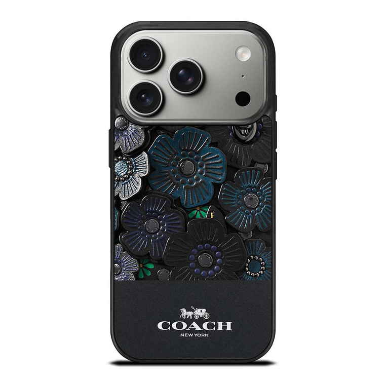 COACH NEW YORK BLACK TEA ROSE iPhone 17 Pro Case Cover