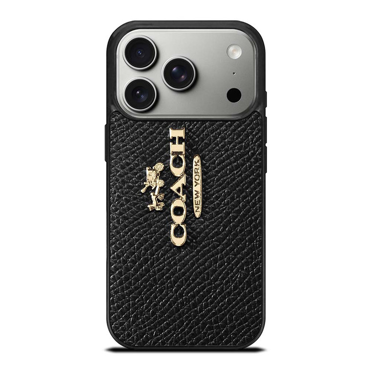 COACH NEW YORK LOGO ON BLACK WALLET iPhone 17 Pro Case Cover