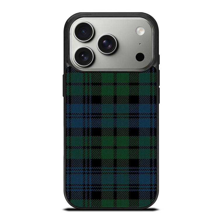 GREEN BLUE TARTAN PATTERN iPhone 17 Pro Case Cover