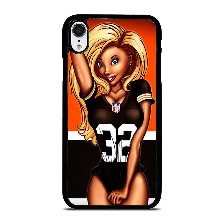 CLEVELAND BROWNS NFL CARTOON GIRL iPhone XR Case Cover