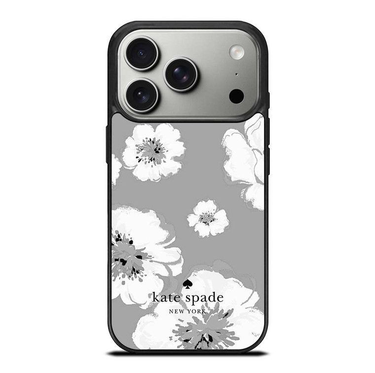 KATE SPADE NEW YORK LOGO FLORAL GRAY iPhone 17 Pro Case Cover