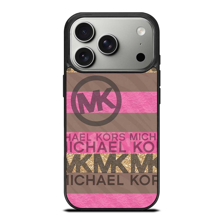 MICHAEL KORS PINK STRIP LOGO iPhone 17 Pro Case Cover