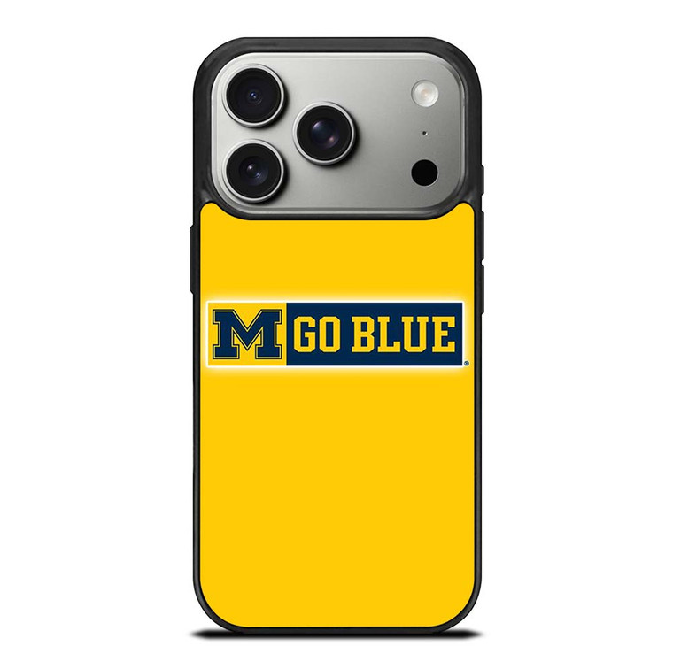 MICHIGAN WOLVERINES GO BLUE UNIVERSITY FOOTBALL LOGO iPhone 17 Pro Case Cover