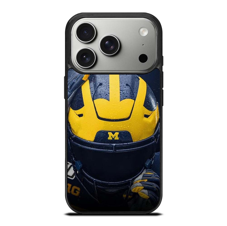 MICHIGAN WOLVERINES HELMET COLLEGE FOOTBALL TEAM iPhone 17 Pro Case Cover