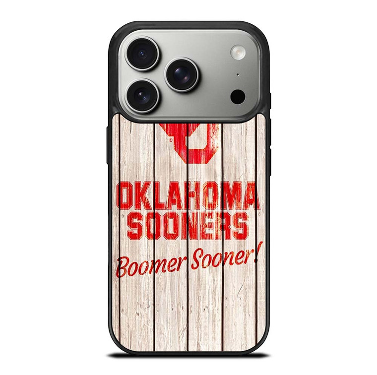 OKLAHOMA SOONERS WOODEN LOGO iPhone 17 Pro Case Cover