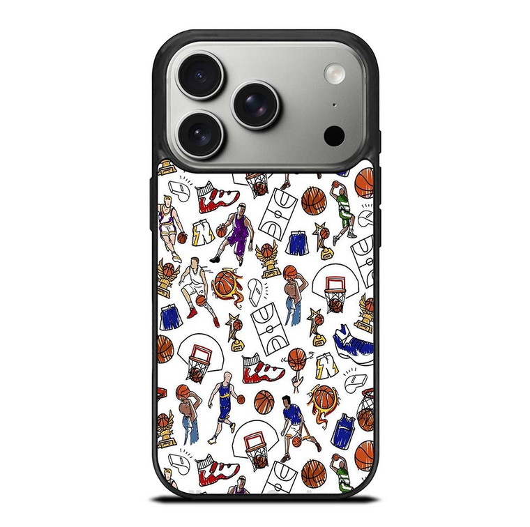 PLAYFUL BASKETBALL DOODLE ART iPhone 17 Pro Case Cover