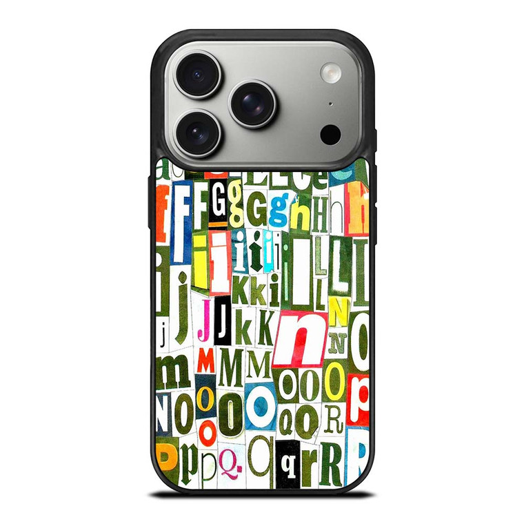RETRO ALPHABET GREEN COLLAGE iPhone 17 Pro Case Cover