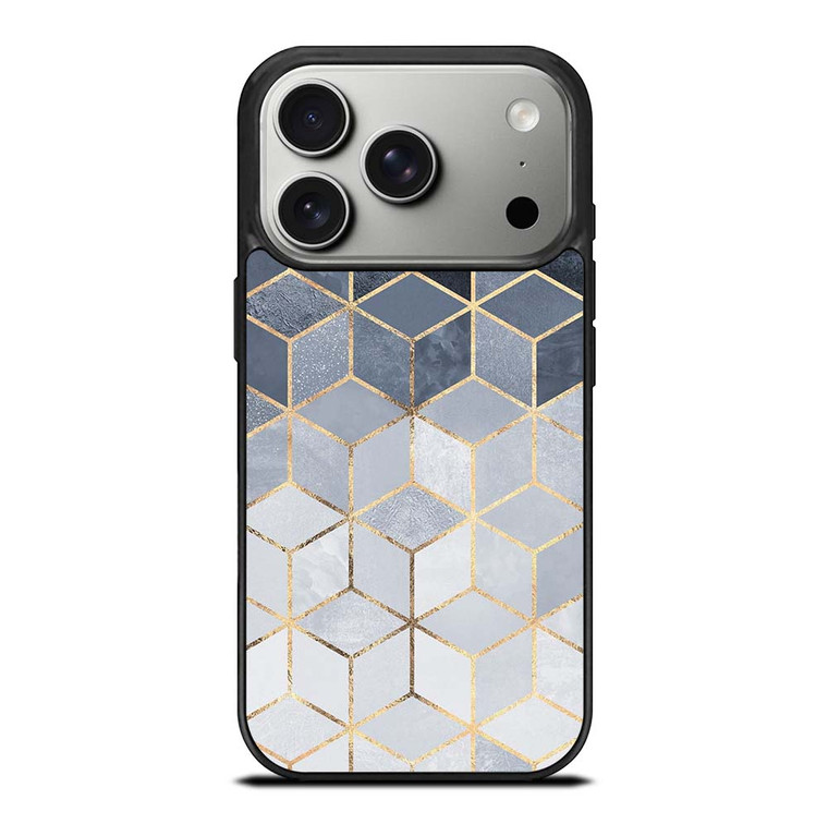 SOFT BLUE GRADIENT CUBES iPhone 17 Pro Case Cover