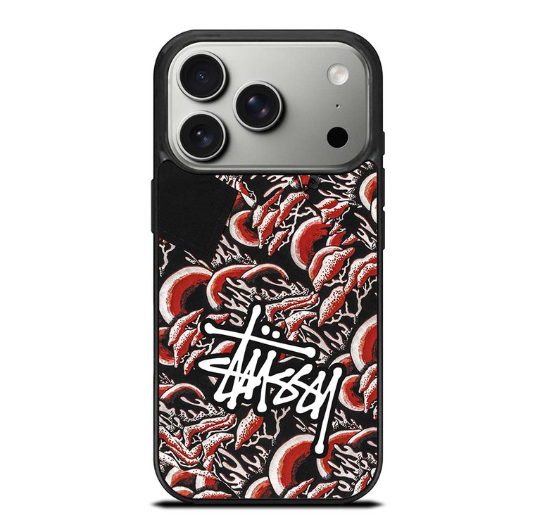 STUSSY CORAL PATTERN iPhone 17 Pro Case Cover