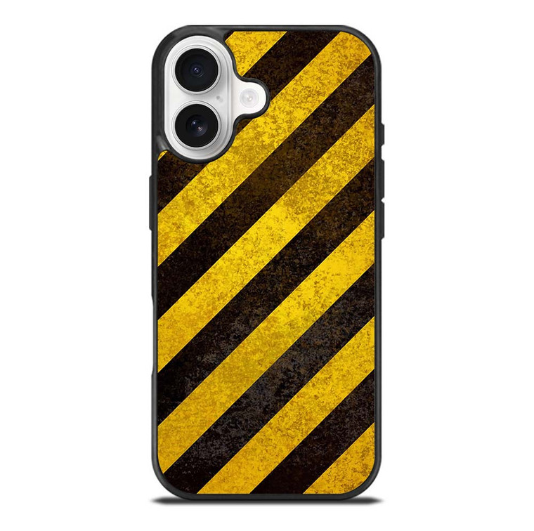 BLACK YELLOW POLICE LINE STRIPE iPhone 17 Case Cover