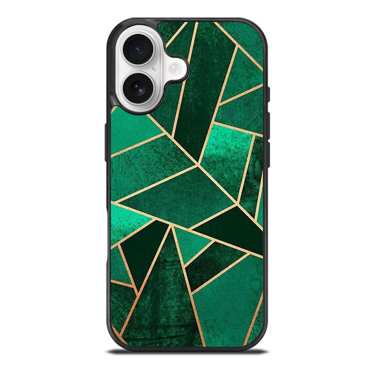 EMERALD AND COPPER GEOMETRIC PATTERN iPhone 17 Case Cover
