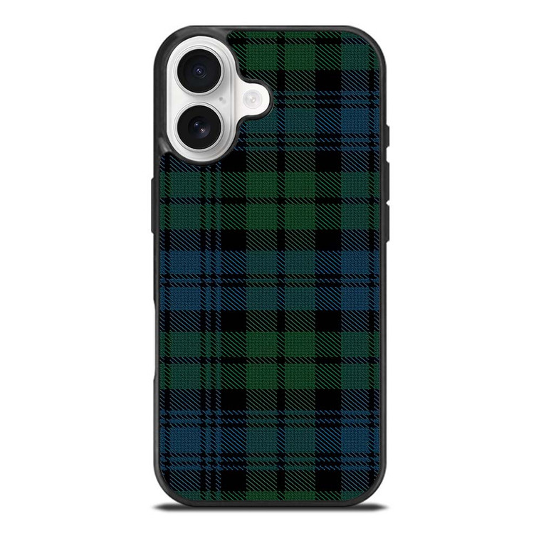 GREEN BLUE TARTAN PATTERN iPhone 17 Case Cover