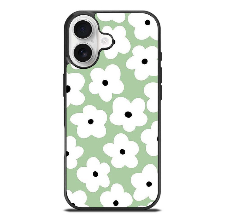 GREEN RETRO FLORAL PATTERN iPhone 17 Case Cover