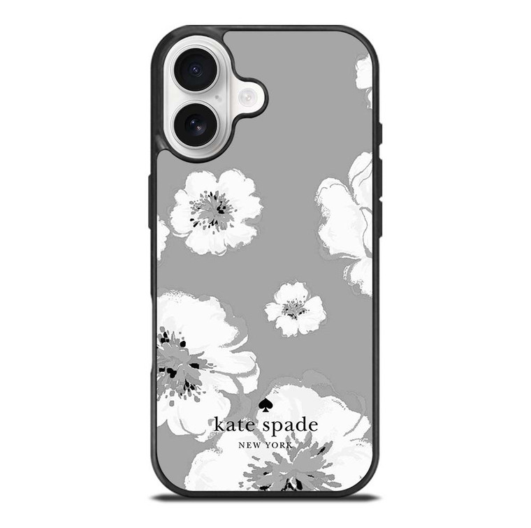 KATE SPADE NEW YORK LOGO FLORAL GRAY iPhone 17 Case Cover