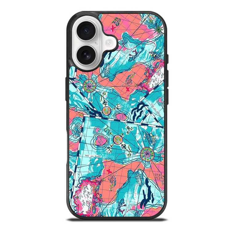 LILLY PULITZER MAP PATTERN iPhone 17 Case Cover