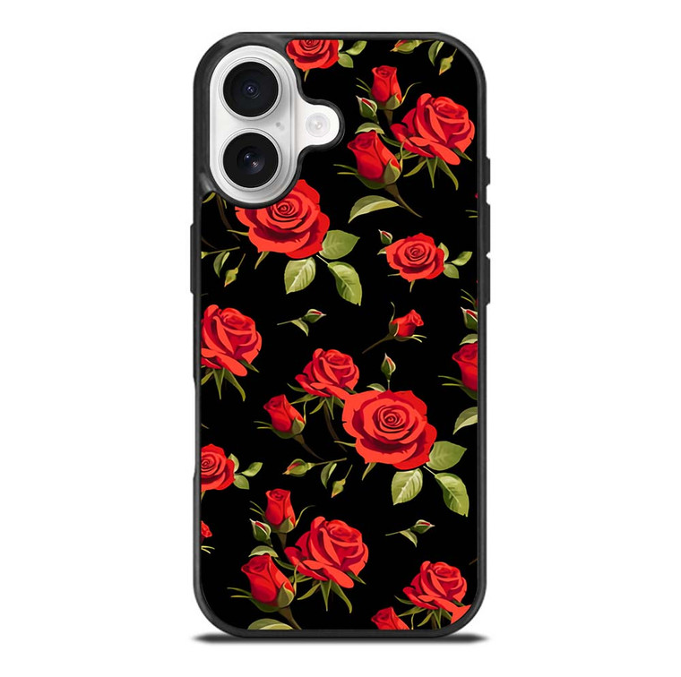 SEAMLESS RED ROSE PATTERN iPhone 17 Case Cover