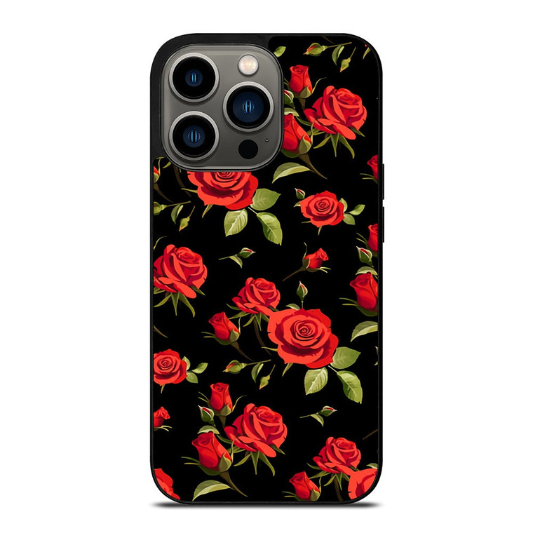 SEAMLESS RED ROSE PATTERN iPhone 13 Pro Case Cover