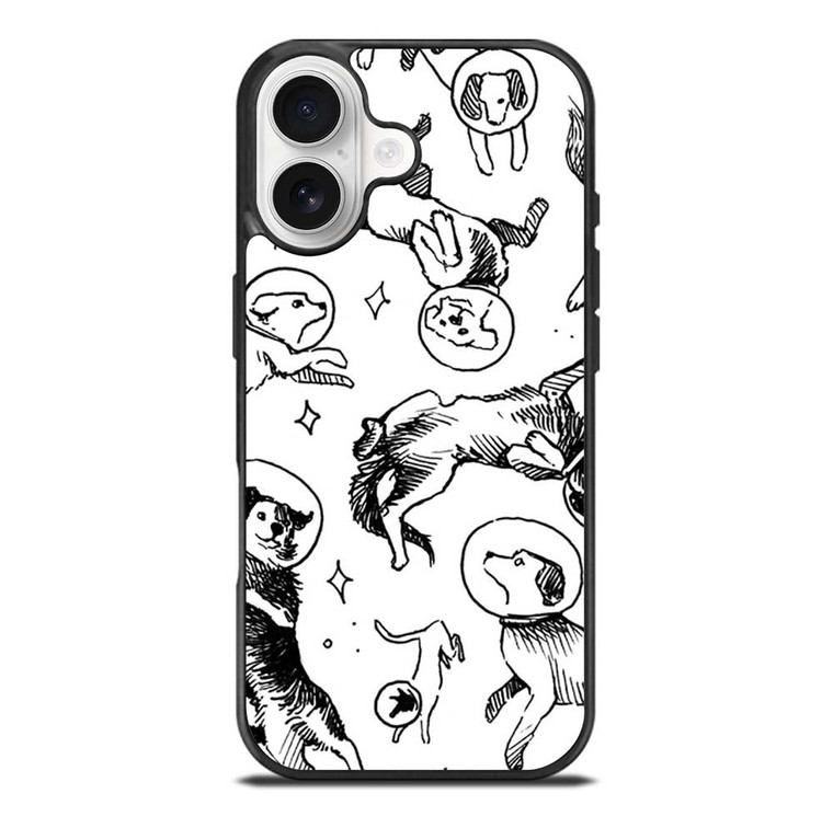 SPACE DOG WHITE PATTERN iPhone 17 Case Cover