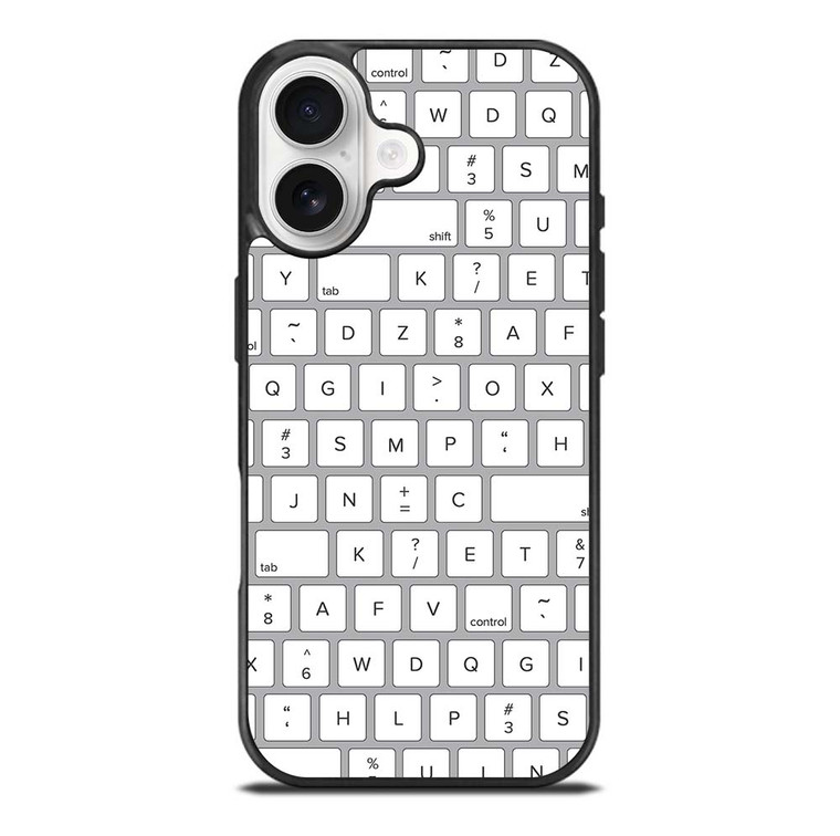WHITE KEYBOARD PATTERN iPhone 17 Case Cover