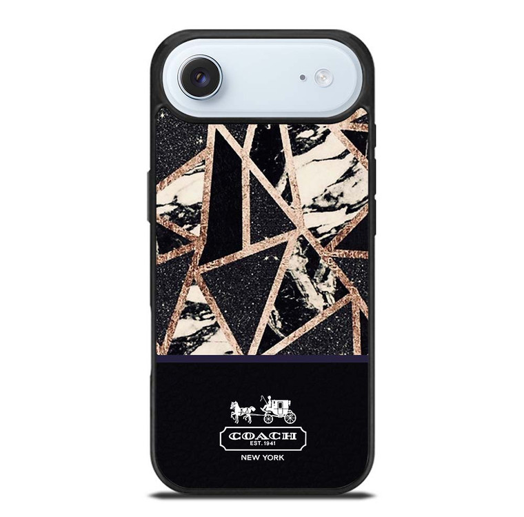 COACH NEW YORK GOLD BLACK TEXTURE iPhone Air Case Cover