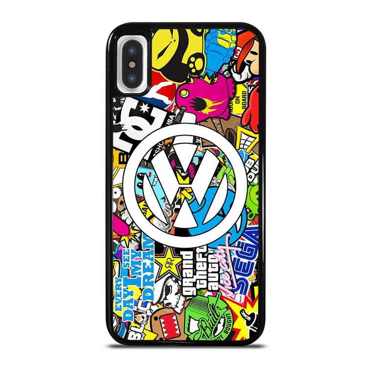 VW STICKER BOMB LOGO iPhone X / XS Case Cover