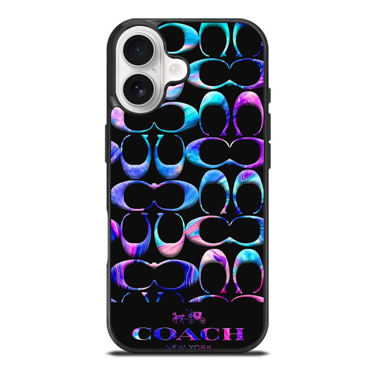 COACH NEW YORK COLORFULL MARBLE PATTERN iPhone 17 Case Cover
