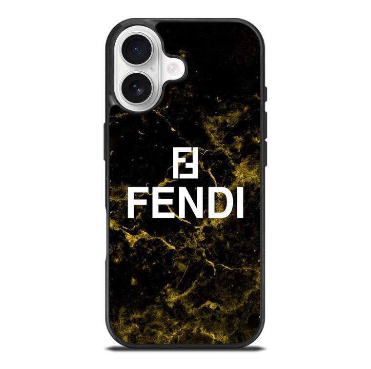 FENDI FASHION ROMA LOGO BLACK MARBLE iPhone 17 Case Cover