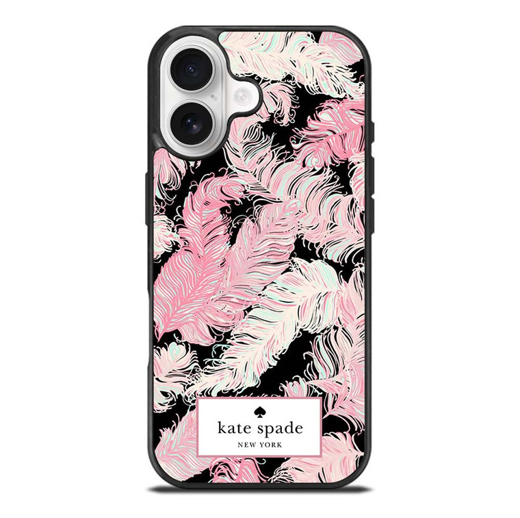 KATE SPADE NEW YORK LOGO PINK FEATHERS iPhone 17 Case Cover
