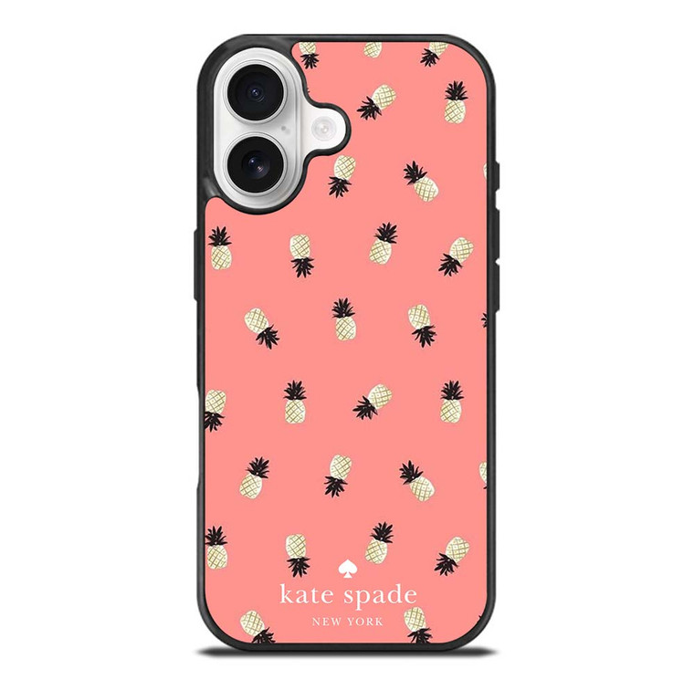 KATE SPADE NEW YORK LOGO PINK PINEAPPLES ICON iPhone 17 Case Cover