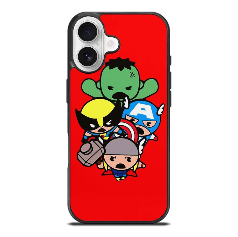 KAWAII CAPTAIN AMERICA HULK THOR WOLVERINE Marvel Avengers iPhone 17 Case Cover