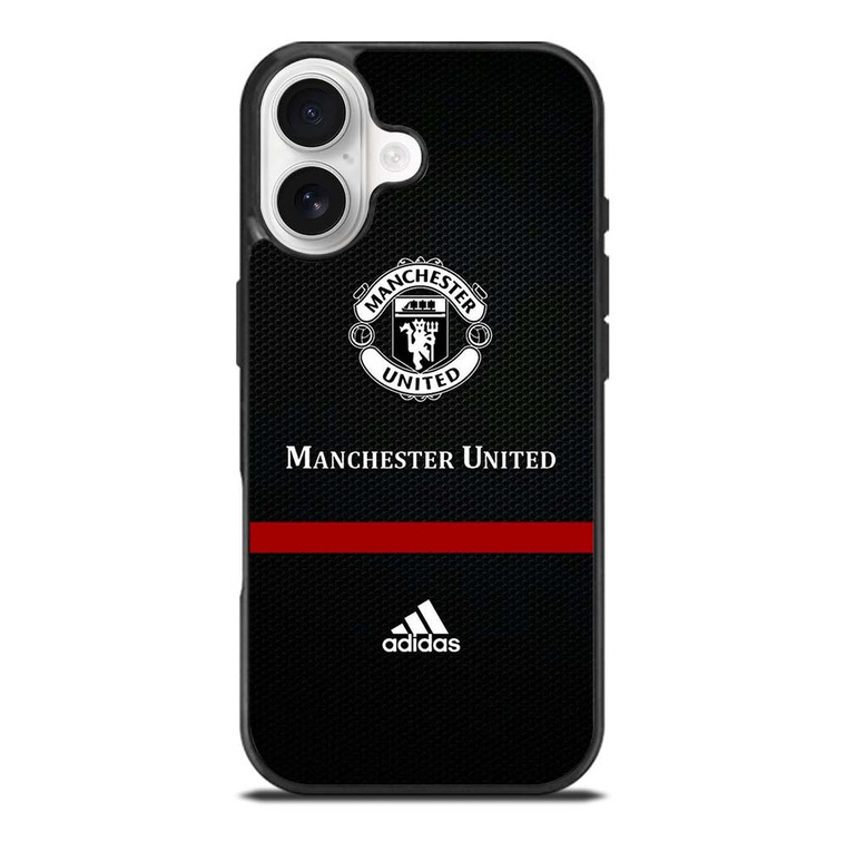 MANCHESTER UNITED FC LOGO FOOTBALL ADIDAS BLACK iPhone 17 Case Cover