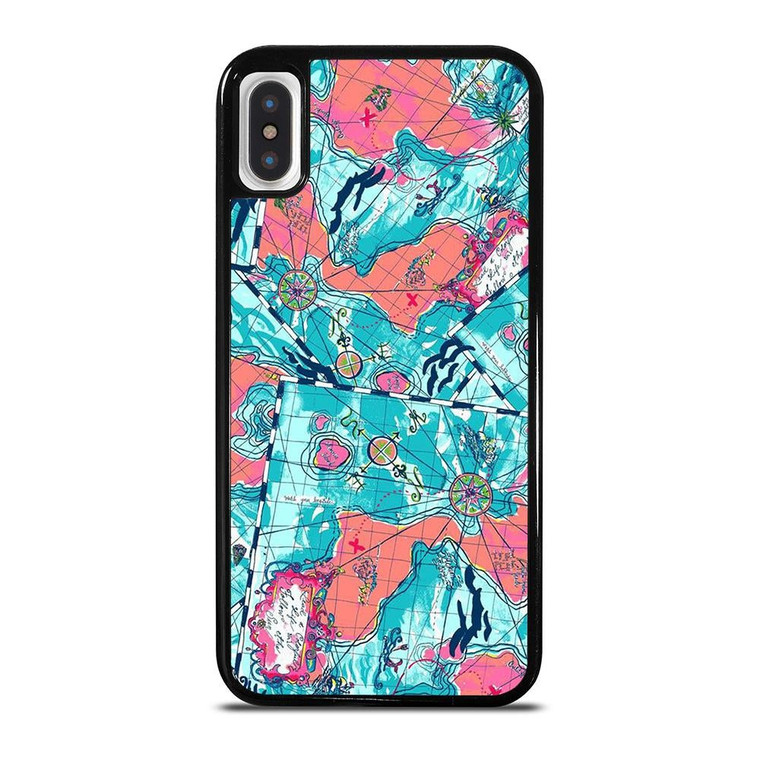 LILLY PULITZER MAP PATTERN iPhone X / XS Case Cover