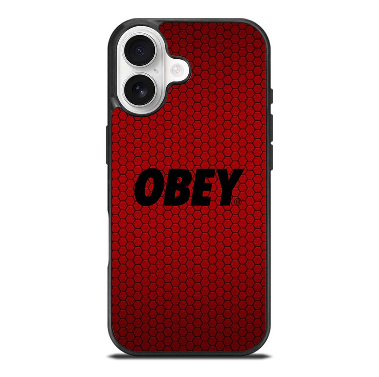 OBEY CLOTHING LOGO RED CARBON iPhone 17 Case Cover