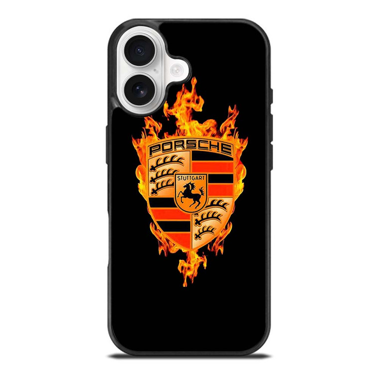 PORSCHE LOGO CAR ON FIRE iPhone 17 Case Cover